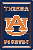 NCAA Auburn Tigersメタルサイン、12 " x 18、"ネイビー