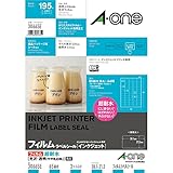 エーワン ラベルシール インクジェット 超耐水 光沢フィルム 透明 65面 3シート 30665E