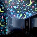 DEESEE (TM) 新しい& # x1 F338 ;壁ステッカー& # x1 F338 ; 100pc子供寝室蛍光灯グローin the Dark Stars Moons壁ステッカー