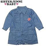 (ジェニィベビー)JENNI BABY レーヨンデニム ハートワンポイント オールインワン 100 ブルー(050)