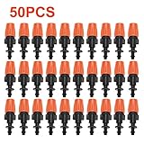 50個入 点滴灌漑 霧吹き ノズル ミストノズルスプレー ドリップ灌漑システム散水用具 調節可能 ガーデニング 芝生 庭園 温室 農業