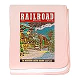 CafePress – 鉄道マガジンカバー2 – スーパーソフトベビー毛布、新生児おくるみ ピンク 05930931016832E