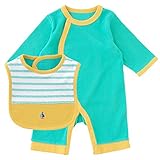 (チャックル) chuckle スタイ付きカラフル長袖前開きプレオール グリーン 60-70cm P2574-70-70