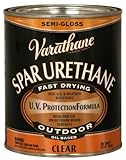 Rust-Oleum Varathane 242186H 1-Quart Classic Clear Oil Based Outdoor Spar 275 Voc Urethane, Semi Glo