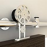 Hahaemallアンティーク内部5 – 10 ftステンレススチールスライドバーンドアハードウェアwith Best Heavy Hangingローラーキット 7.5FT Single Door K