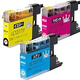 【UNIQUE-INK】LC12（17） ブラザー 互換インクカートリッジLC12(17)-4CL【(3PK)-1C-1M-1Y】増量タイプ残量表示機能 DCP-J940N DCP-J925N MFC-J710D MFC-J6710CDW DCP-J525N MFC-J705D MFC-J825N MFC-J955DN DCP-J540N MFC-J840N MFC-J860DN