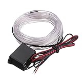 ELワイヤー，SODIAL(R) 2メートル ELケーブルDC 12Vフレキシブルネオンライト（クリスマスパーティー用）パーティーハロウィンコスチュームディスプレイ（ホワイト）