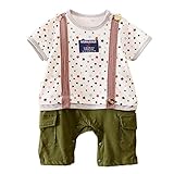 【SEBLES】ベビー 赤ちゃん 男の子 カバーオール ロンパース 半袖 ラウンドネック セットアップ プリント コットン 綿 ボトムス 春 夏(タイプA,70cm)