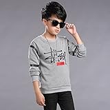 WaYa キッズ ボイーズ Tシャツ 冬 暖かい 裏起毛 男の子 (150cm)