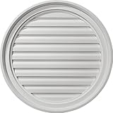 Ekena Millwork GVRO24F 24-Inch W x 24-Inch H x 1 5/8-Inch P Round Gable Vent Louver, Functional by E