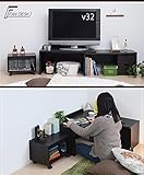 伸縮式デスク オープンタイプ f-jkp-ftv0411db ダークブラウン色