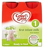 Cow & Gate 1 First Infant Milk from Newborn 4 x 200ml (Pack of 2) - 生まれたばかりの4×200ミリリットルから牛＆ゲート1最初の乳児