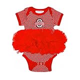 NCAA Ohio State Buckeyes子供用ガールズピンドットチュチュクリーパー、6ヶ月、レッド