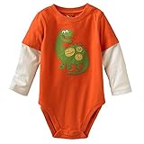 Ochine 新生児　幼児　男の子 子供服 かわいい　ロンパース　子供服 長袖 カバーオール ４色選べる (18M, オレンジ)