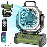 キャンプ扇風機【20000mAh大容量電池・自動首振り・タイマー機能】最長58時間連続使用 4段階風量調節 USB/Type-C充電式 モバ