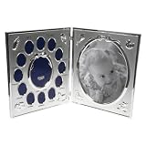 My First Year Satin Silver Double Baby Photo Frame by Shudehill Giftware