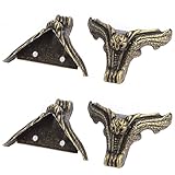 uxcell コーナークッション　コーナーガード　コーナーパッド　コーナーカバー ケガ防止　保護 コーナー アングル ブラケット 家具用 金属材質 青銅調 4個入り