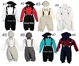 ヴィンテージドレスサスペンダースーツセットBoys – ボウタイサスペンダーKnickersスーツ5点セット