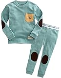 [Vaenait Baby]キッズ子供ベビー服綿100％ルームウェア長袖パジャマ寝間着上下セット Pocket Mint XS