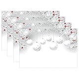 thunana、プレースマットSilvery Chrismas Ballsディナーマット、耐熱、crinkle-proofプレースマット set of 4