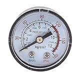 uxcell 圧力計 オス スレッド ラウンド ダイヤル 0-180PSI 0-12BAR 1/8PT