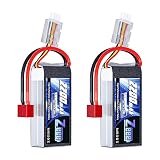 ゼエエ Zeee 7.4V 50C 2200mAh 2S 短いリポバッテリー Tプラグ付き ラジコン製品バッテリー RCカー用 RCトラック用 RCヘリコプター用 FPV用 ドローン用など（2パック）