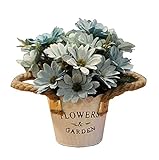 美しい人工花シルクの花バスケットコスモスブルーの偽の花
