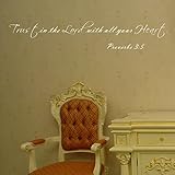 Pop Decors WL-0096-Va Inspirational Quote Wall Decal Trust in The Lord with All Your Heart [並行輸入品]