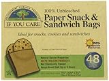 If You Care 100% Unbleached Paper Sandwich AND Snack Bags 48-Count Packages (Pack of 6) [並行輸入品]