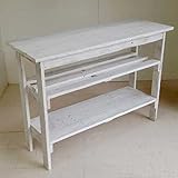 リサイクルウッド　コンソールテーブル棚2段　[ホワイト]
