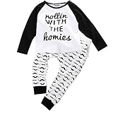 phenovo　0-2歳　赤ちゃん　男の子　長袖　Tシャツ　+　パンツ　衣装　ひげ　文字プリント　コットン　通気性　全4サイズ - 80センチメートル