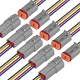 Laisomeke 4ピン電気コネクター 防水コネクター、オスとメスのウェイ 16 AWGワイヤー 車、トラック、ボート、その他のワイヤー接続に適しています (5パック) グレー