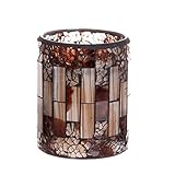 High Quality Red Crack Mosaic Glass Flameless Pillar Led Wax Candle Light with Timer,3X4 INCHES, for