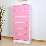 チェスト 幅60 6段 ハイチェスト エナメル パステルカラー たんす 収納家具 整理ダンス AYU-3-231-F (ピンク)
