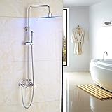 Rozin LEDライト12-inch Top Rainfallシャワー2ノブMixing withハンドヘルドスプレーセットつや消しニッケル