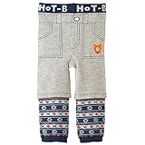 MIKIHOUSEHOTBISCUITS（ミキハウスホットビスケッツ)ポッケにIN ぽかぽか素材の重ね着風スパッツ 90cm,紺