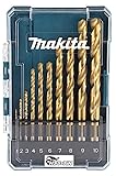 マキタ(Makita) ドリル ビットHSS-TIN 10本セット ケース 付属 D-72849 ツイストドリル 鉄工用ドリルビット [並行輸入品]