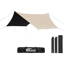 Amazon | FIELDOOR 【完全遮光】 ヘキサタープ 遮熱 テント 日よ
