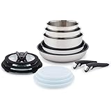 T-fal Ingenio Stainless Steel Cookware Set 13 Piece Induction Cookware, Pots and Pans, Oven, Broil, Dishwasher Safe Silver
