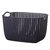 ravpumpプラスチックrattan-weavedストレージバスケットLaundry Hamper Household Sundriesビン服おもちゃオーガナイザーハンドル付き、ラージ M G185