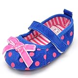 （イスタミコ) Estamico 女の赤ちゃん「コットンドットブルーシューズ 13センチメートル