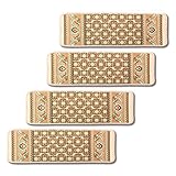 Stonehurst階段踏み板ラグ、ノンスリップスキッド耐性、4のセット、アイボリー