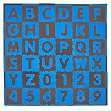 Tadpoles 36 Sq Ft ABC Floor Mat, Blue/Brown [並行輸入品]