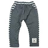 【春物】 PuiPui(プイプイ) ストレッチデニム×裏毛ボーダーパンツ 95cm /GRAY NO.PP-162399