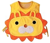 (コ-ランド) Co-land ベビー ポンチョ ベスト アニマル デザイン なりきり 厚手 エプロン 袖なし 動物 柔らかい ビブ 出産祝い ギフト ライオン 70