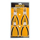 INGCO スナップリングプライヤー 4本組 先端直径φ1.8mm 全長180mm HCCPS01180