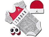 (ジョーダン)Jordan ベビージョーダン 3点セット (0-6M(0～6ヶ月頃), 白黒赤) [並行輸入品]