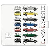 SmaSmaSweets Xperia Ace III A203SO ケース [デザイン:e.総柄NA_wh/マグネットハンドあり] マツダ ロードスター エクスペリアエースiii エース3 a203so 手帳型 スマホケース スマホカバー 手帳 携帯 カバー