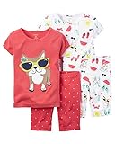 カーターズ Carter's パジャマ キッズ子供服 半袖 綿リブ100% 4点セット 4-Piece Snug Fit Cotton PJs 5T (105-112cm)