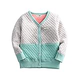 PANCY 子供服 中綿ジャケット 裏起毛カーディガン 春秋冬 多色(130cm,水色)